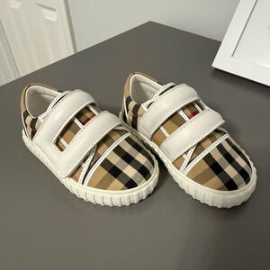 Burberry Kids Checkered Sneakers with Velcro